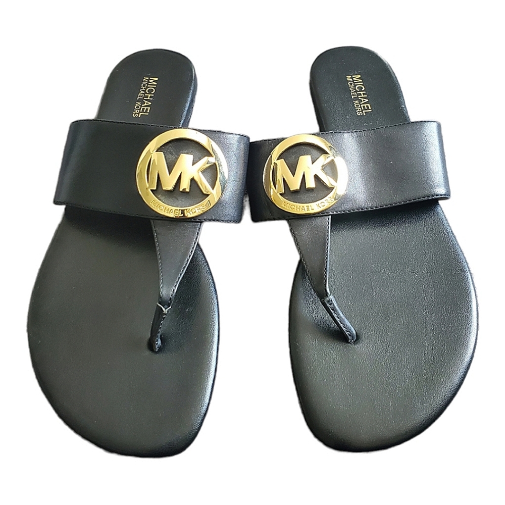 Michael Kors MK Plate Marlena Thong Sandals - Picture 1 of 4